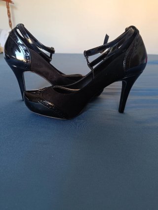 Zapatos tacón Mary Jane Retro Chic Negros