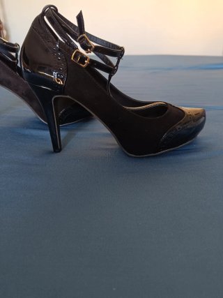 Zapatos tacón Mary Jane Retro Chic Negros