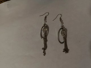Pendientes largos bisutería plateados