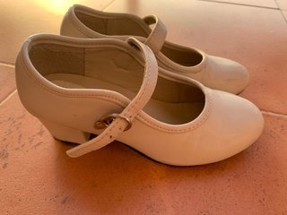 Zapatos Flamenca Niña Tacón Beige