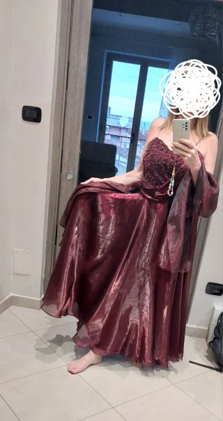 Abito elegante viola/rosso