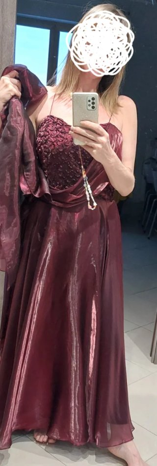 Abito elegante viola/rosso