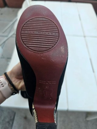 Botín Chie Mihara Negro Tacón Serpiente