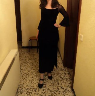 Vestido de fiesta negro ó rojo elegante