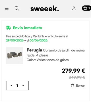 Conjunto Jardín Resina Trenzada Sweek