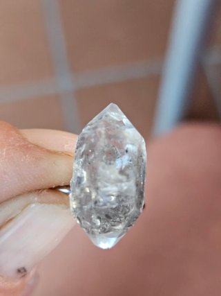 Anillo Cuarzo Herkimer Diamante Plata