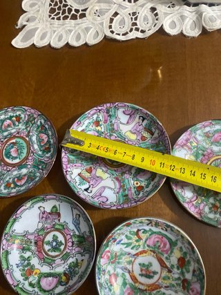 5 platitos porcelana antigua China Macao