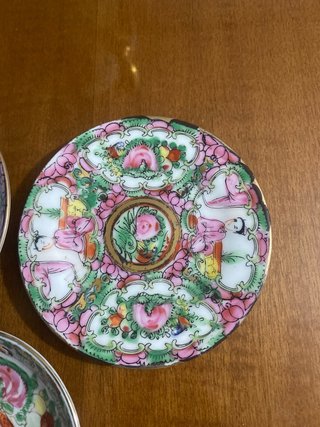 5 platitos porcelana antigua China Macao