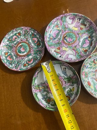 5 platitos porcelana antigua China Macao