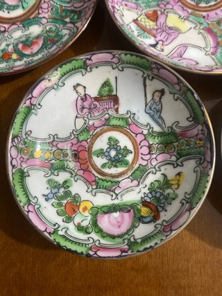 5 platitos porcelana antigua China Macao