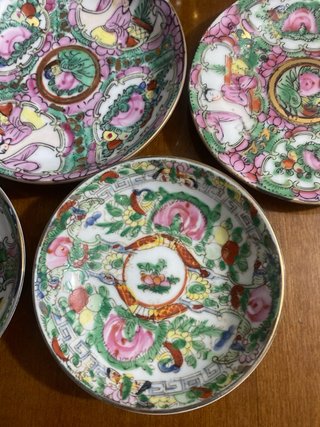 5 platitos porcelana antigua China Macao