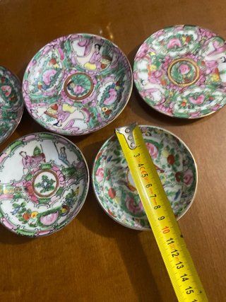 5 platitos porcelana antigua China Macao