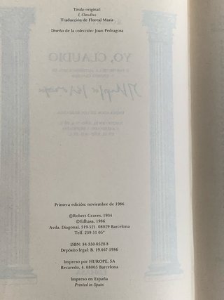 Yo, Claudio (Robert Graves)Edición clásica vintage