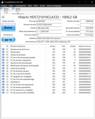 Disco Duro Externo 1TB Plata Hitachi
