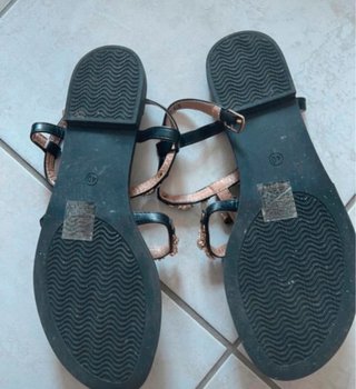 Sandali  gioiello neri e oro
