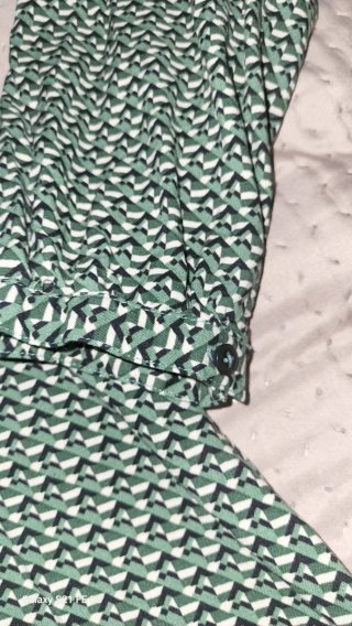 Vestito fantasia geometrica verde