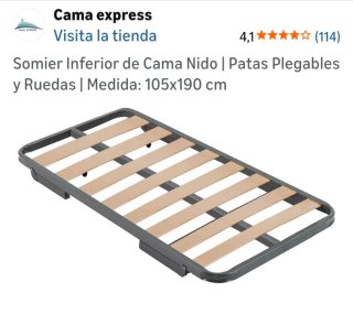 Somier inferior con patas Cama Nido 105x190 cm