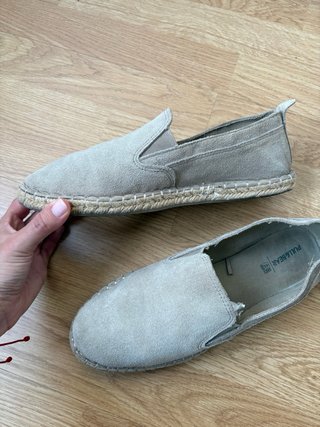 Alpargatas de piel hombre beige