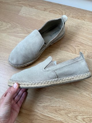 Alpargatas de piel hombre beige