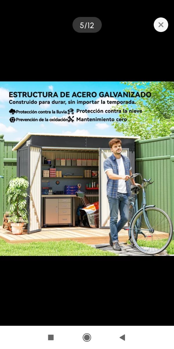 Cobertizo acero Caseta exterior 2,7m² 234x132x185c