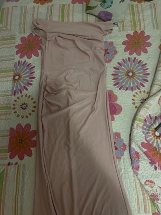 Vestido largo rosa palo para eventos