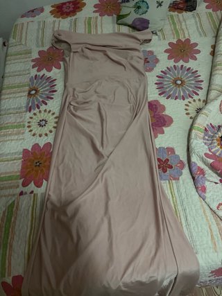 Vestido largo rosa palo para eventos