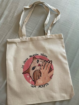 Bolso Tote Gato Relación Tóxica - solo envio