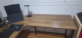 Escritorio de esquina madera y metal