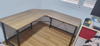 Escritorio de esquina madera y metal