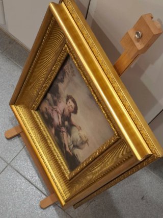 Cuadro Murillo "El Buen Pastor" marco antiguo