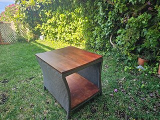 2 Sillones grandes + mesa Ratan Sintético gris
