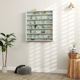 Vitrina expositora de pared madera y cristal