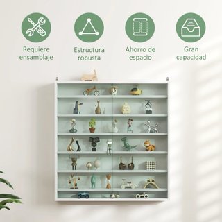 Vitrina expositora de pared madera y cristal