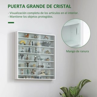 Vitrina expositora de pared madera y cristal
