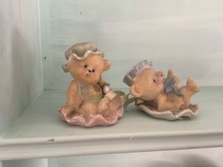 Adorabile coppia di orsetti in ceramica per neonati