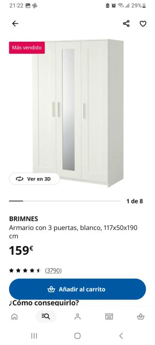 Armario blanco 3 puertas
