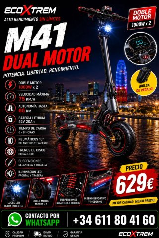 Patinete Eléctrico ECOXTREM M41 Dual Motor
