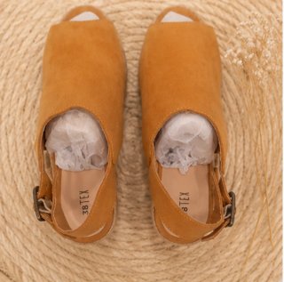 Alpargatas cuña peep toe marrón