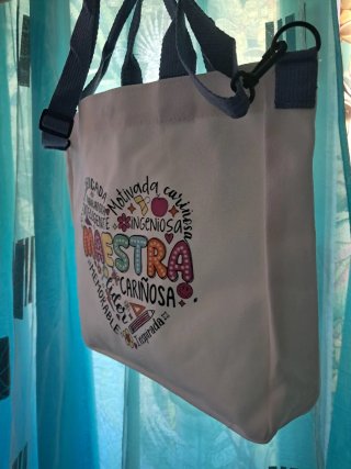 Bolso Tote Maestra Corazón Regalo Fin Curso