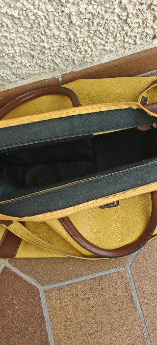 Set de 2 Bolsas de Equipaje Amarillas y Marrones