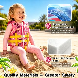 NUEVO Chaleco Natación Niños Rosa, talla L