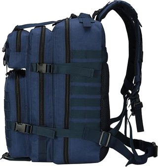 Mochila Táctica Militar 50L Azul Marino + 2 Parche