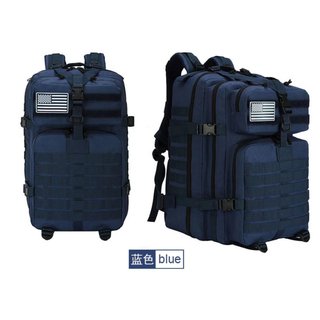 Mochila Táctica Militar 50L Azul Marino + 2 Parche