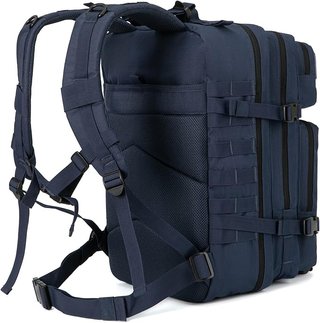 Mochila Táctica Militar 50L Azul Marino + 2 Parche