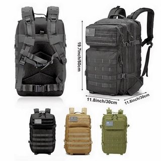 Mochila Táctica Militar 50L Azul Marino + 2 Parche