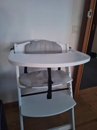Trona Kinderkraft blanca de madera