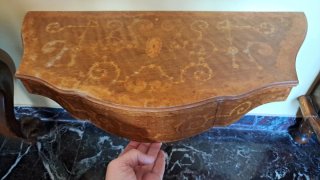 Mensola vintage legno e marmo