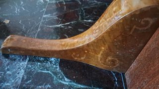 Mensola vintage legno e marmo