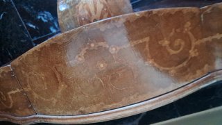 Mensola vintage legno e marmo