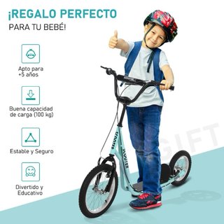 Patinete Scooter +5 años Azul